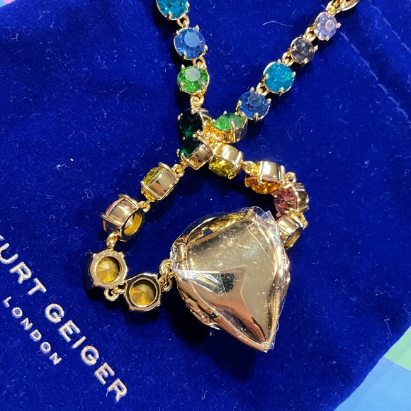 NWT$188 Kurt Geiger LONDON Pave Eagle Rainbow Rhinestone Necklace - Picture 6 of 6